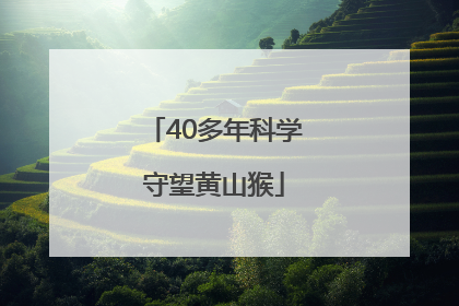 40多年科学守望黄山猴