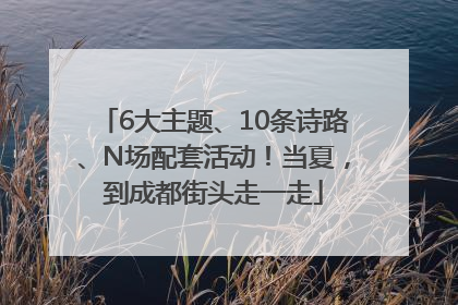6大主题、10条诗路、N场配套活动！当夏，到成都街头走一走