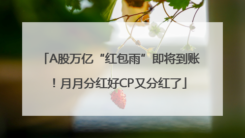 A股万亿“红包雨”即将到账！月月分红好CP又分红了